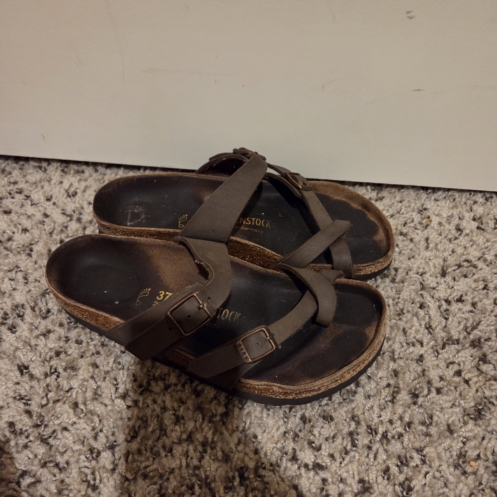 Birkenstock Dark Brown Cross-Strap Sandals